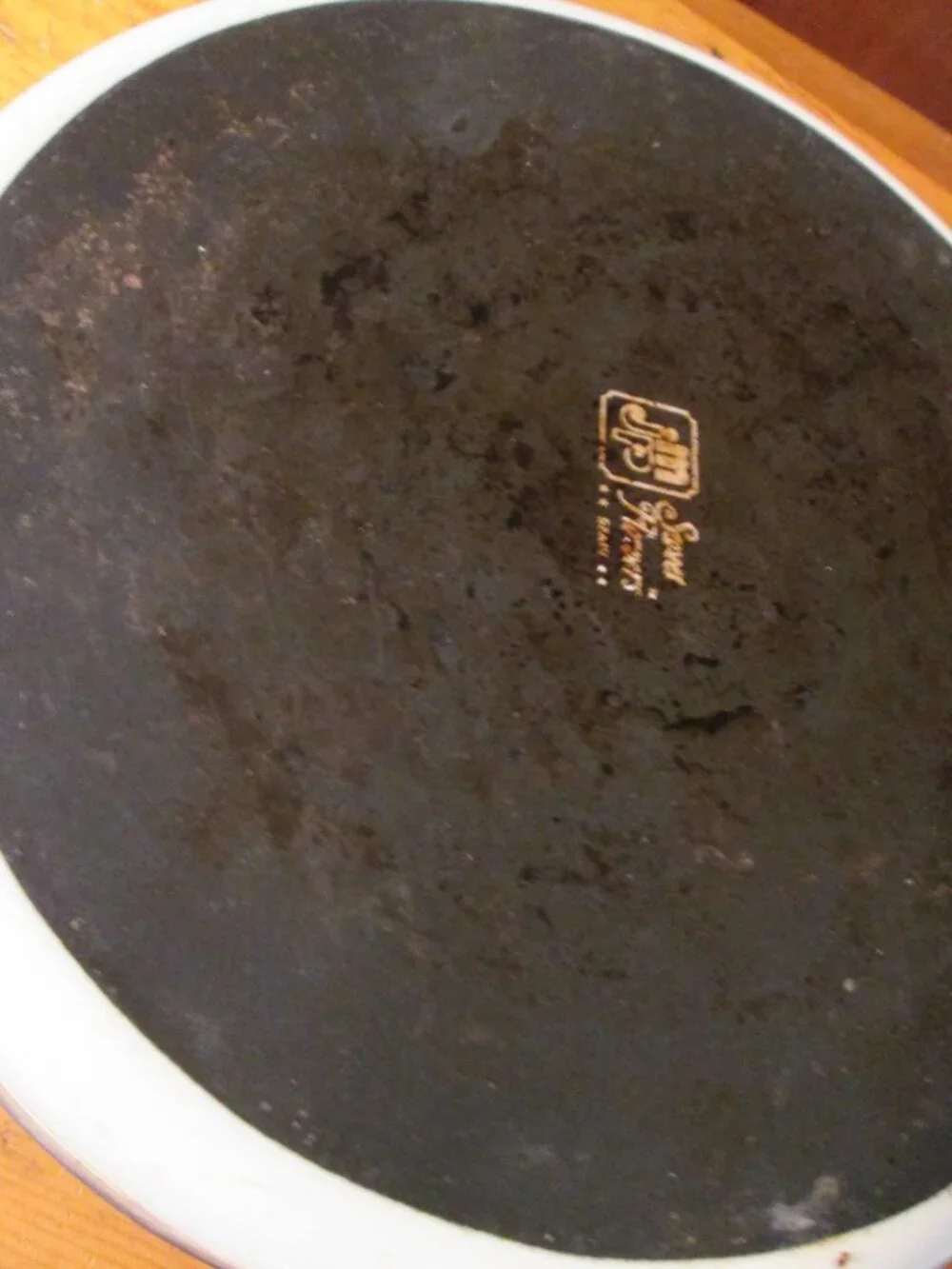 Vtg 70s JMP Cast Iron Enamel ware boho floral fry pans 2  8in 10.5 in w/lids